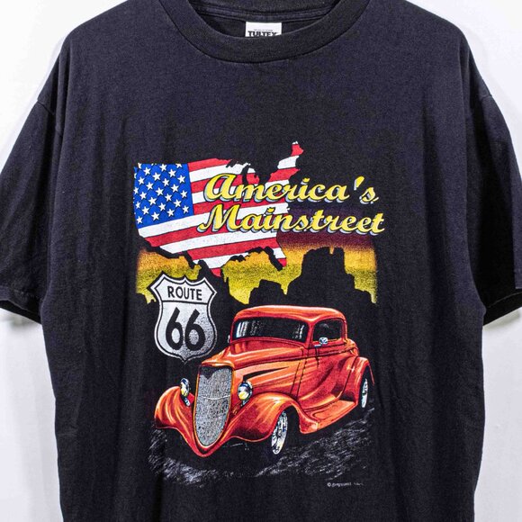 Route 66 America's Main Street Hot Rod T-Shirt XL VTG 90s Y2K Cars Racing - Picture 3 of 7
